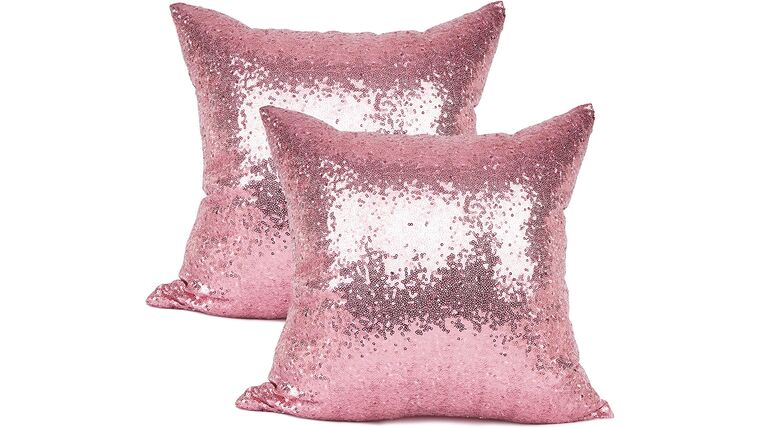 Sequin & Satin Pillow 18″ x 18″ – Pink | Rental