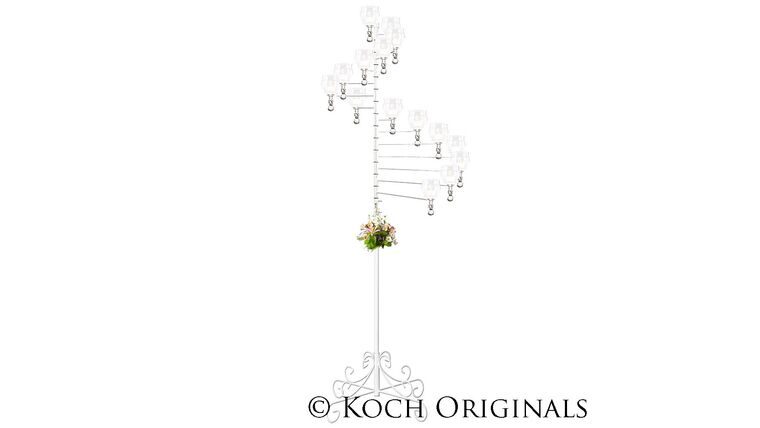 15-Light Spiral Candelabra – White | Rental
