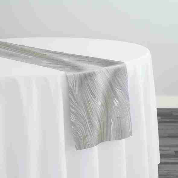 Allure Jacquard Table Runner in Ivory | Rental Allure Jacquard Table Runner in Ivory | Rental