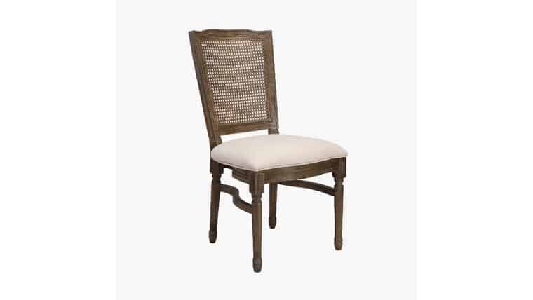 Chloe Chair – w/Rectangle Rattan Back – Antique Brown | Rental Chloe Chair – w/Rectangle Rattan Back – Antique Brown | Rental