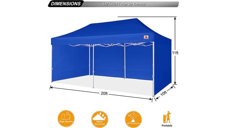 10′ x 15′ Commercial Pop Up Tent – Royal Blue | Rental