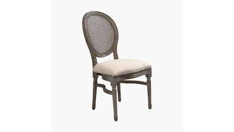 Chloe Chair – Grey Dust w/Round Rattan Back | Rental Chloe Chair – Grey Dust w/Round Rattan Back | Rental