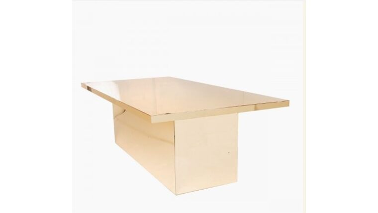 Dining Table | Mirrored | Gold | Rental