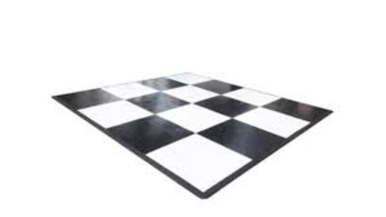 24′ x 24′ White & Black Check Dance Floor | Rental