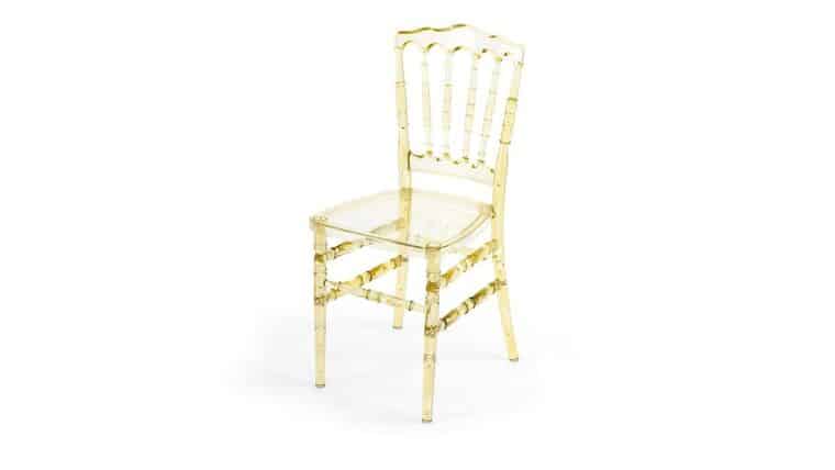 Napoleon Resin Chair – Amber | Rental