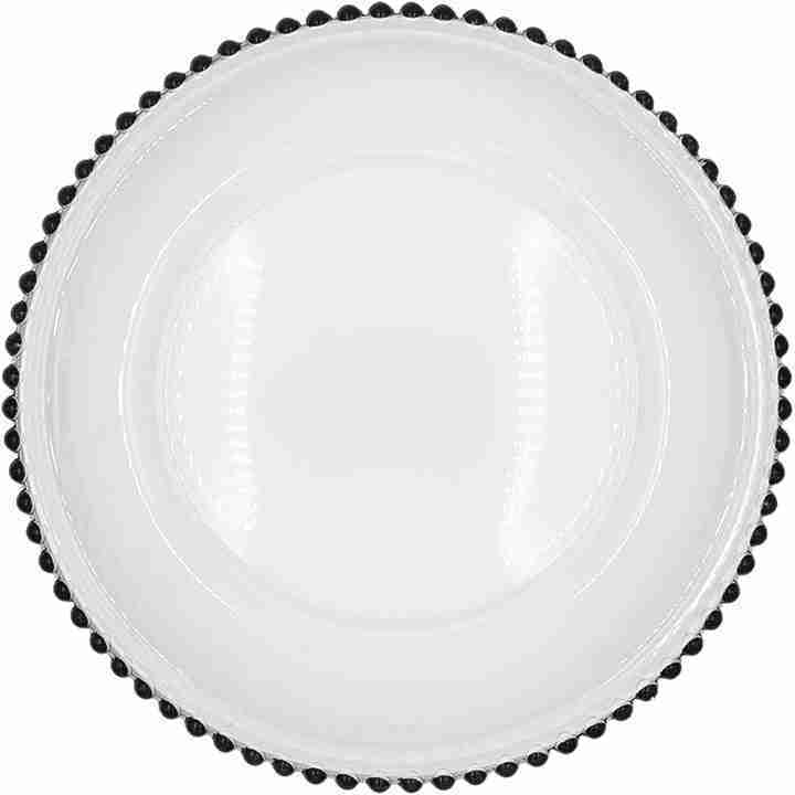 Beaded – Glass Charger Plate in Black (Item # 0239) | Rental