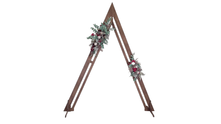 Rustic Wood Triangle Arch – 85″ | Rental