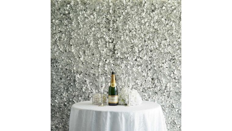 Flower Wall – UV Protected Silver Artificial Hydrangea Flower Wall Panels | Rental