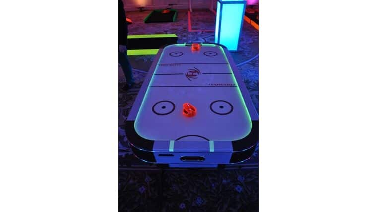 Air Hockey – 2 Player Glow In The Dark/UV Air Hockey Game Kit | Rental