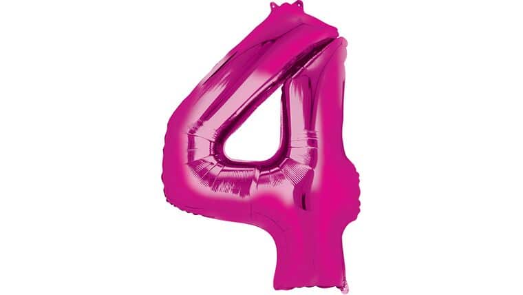 34″ Pink Number 4 Anagram Balloon | Purchase | Rental 34″ Pink Number 4 Anagram Balloon | Purchase | Rental