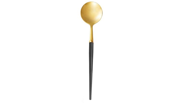 Modern Gold & Black Mirrored Teaspoon | Rental Modern Gold & Black Mirrored Teaspoon | Rental