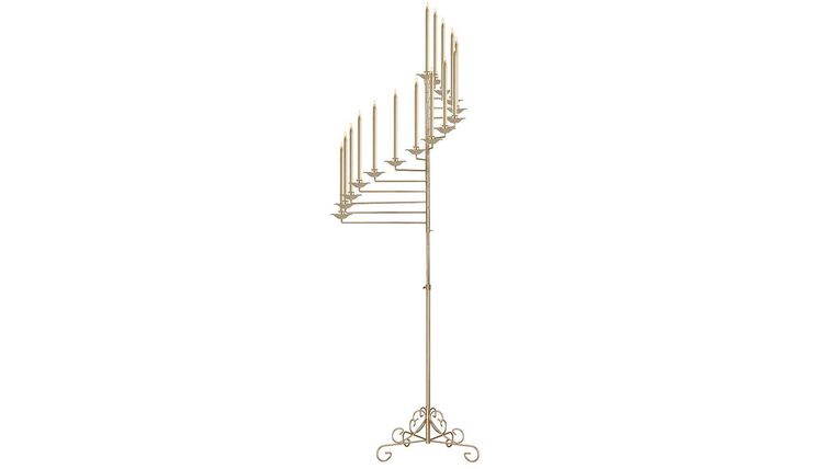 15-Light Spiral Candelabra – Gold | Rental