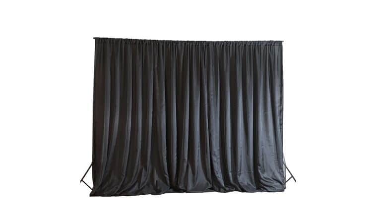 Drapery – Double Layered Black Curtain 8ft x 8ft | Rental Drapery – Double Layered Black Curtain 8ft x 8ft | Rental