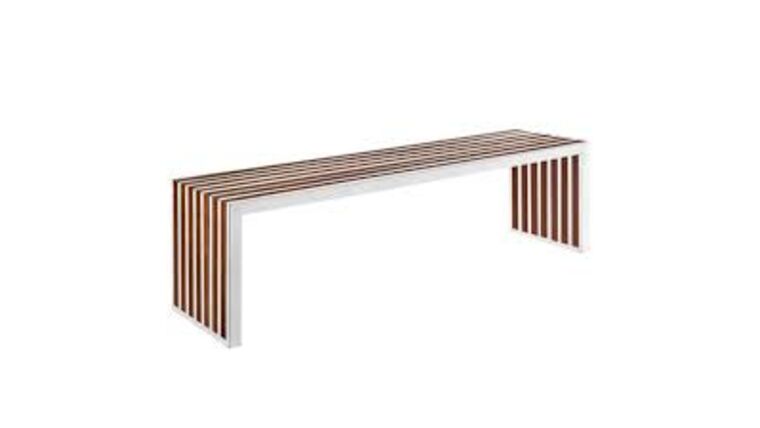 Modway Gridiron Dining Bench in Walnut | Rental