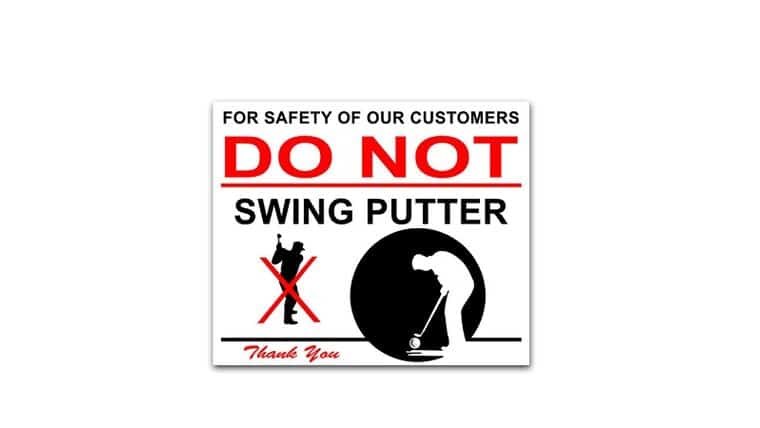 Mini Golf Course Rules Sign – Do Not Swing Putter | Rental Mini Golf Course Rules Sign – Do Not Swing Putter | Rental