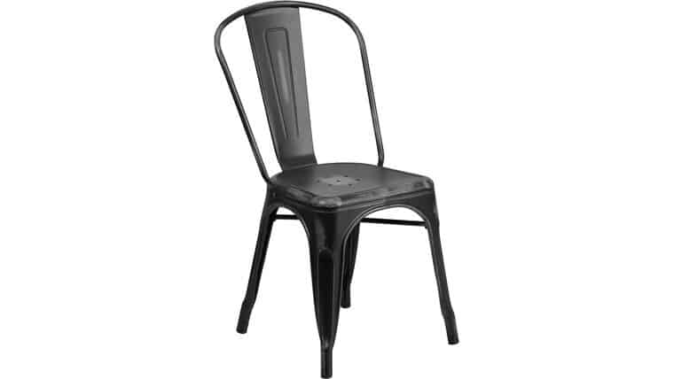 Bistro Chair – Distressed Black Metal | Rental