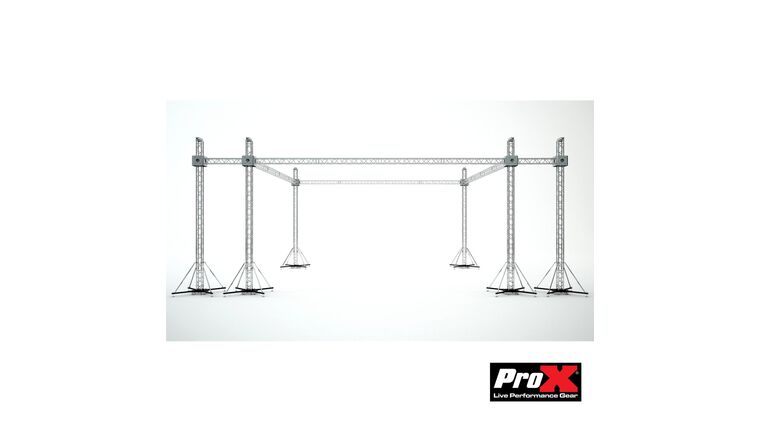 ProX XTP-GS404023SPW Stage Roofing System 40’W x 40’L x 23’H With Speaker Wings Includes 6 Chain Hoist | Rental ProX XTP-GS404023SPW Stage Roofing System 40’W x 40’L x 23’H With Speaker Wings Includes 6 Chain Hoist | Rental