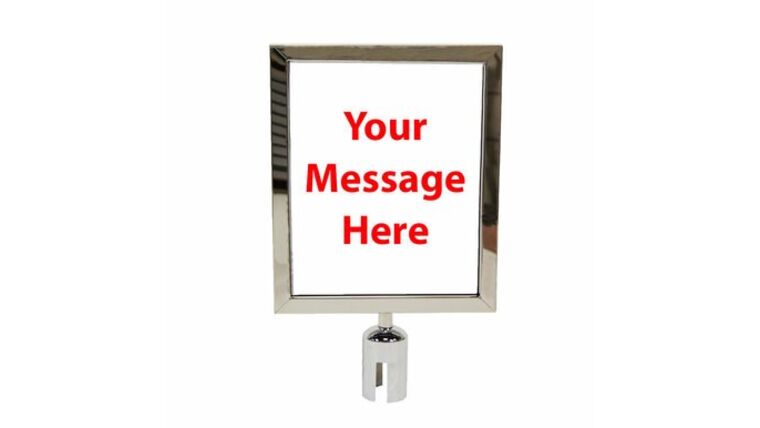 10″ x 13″ Chrome Retractable Metal Stanchion Vertical Sign Holder | Rental 10″ x 13″ Chrome Retractable Metal Stanchion Vertical Sign Holder | Rental