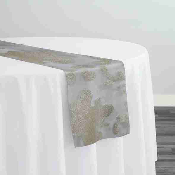 Fleur De Lis Table Runner in Ivory | Rental