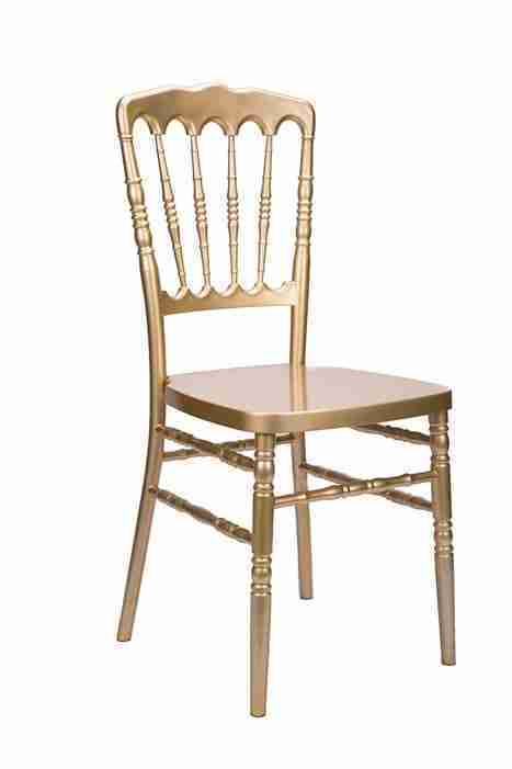 Gold Steel Skeleton™ Resin Napoleon Chair | Rental