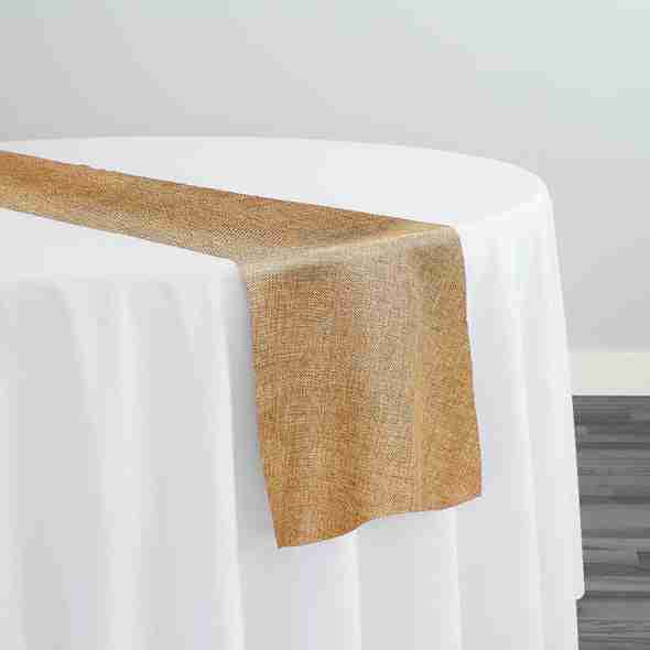Imitation Burlap Table Runner in Honey | Rental Imitation Burlap Table Runner in Honey | Rental