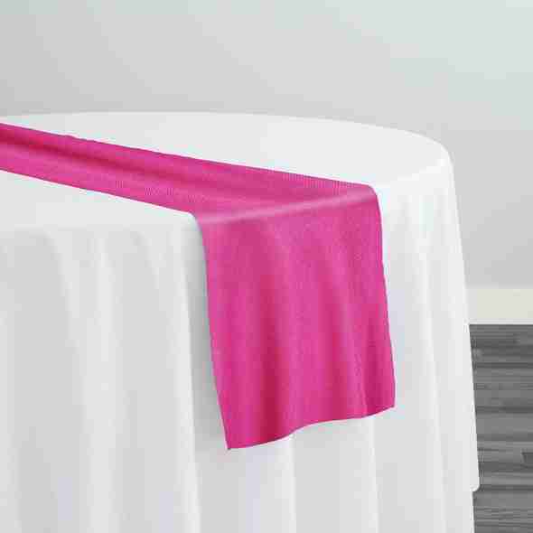 Imitation Burlap Table Runner in Hot Pink | Rental