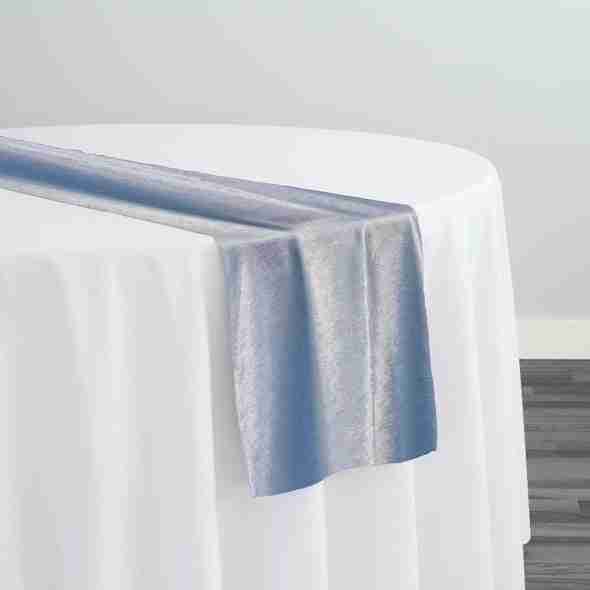 Lush Velvet Table Runner in Baby Blue | Rental Lush Velvet Table Runner in Baby Blue | Rental