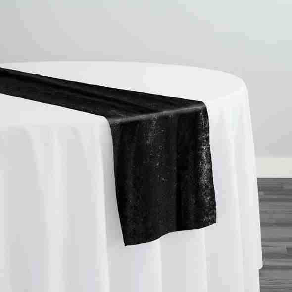 Lush Velvet Table Runner in Black | Rental Lush Velvet Table Runner in Black | Rental