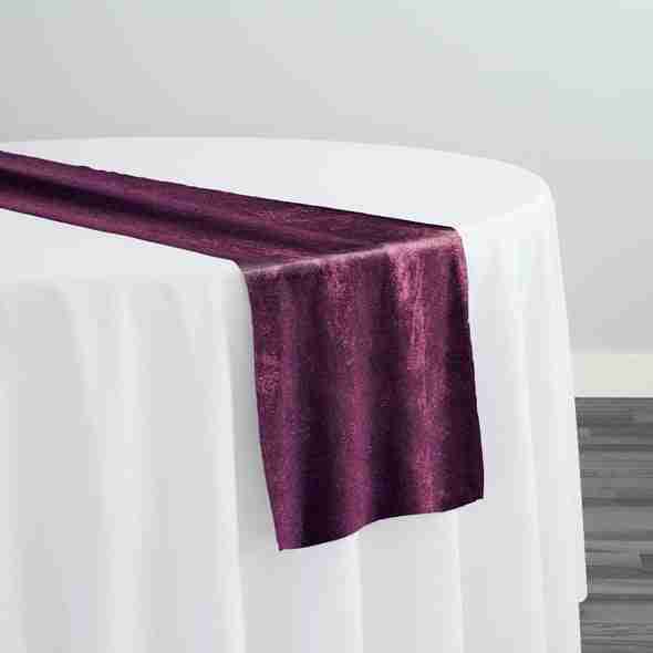 Lush Velvet Table Runner in Eggplant | Rental Lush Velvet Table Runner in Eggplant | Rental