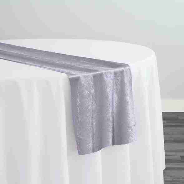 Lush Velvet Table Runner in Silver | Rental Lush Velvet Table Runner in Silver | Rental