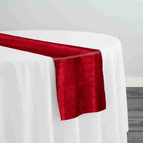 Lush Velvet Table Runner in Wine | Rental Lush Velvet Table Runner in Wine | Rental