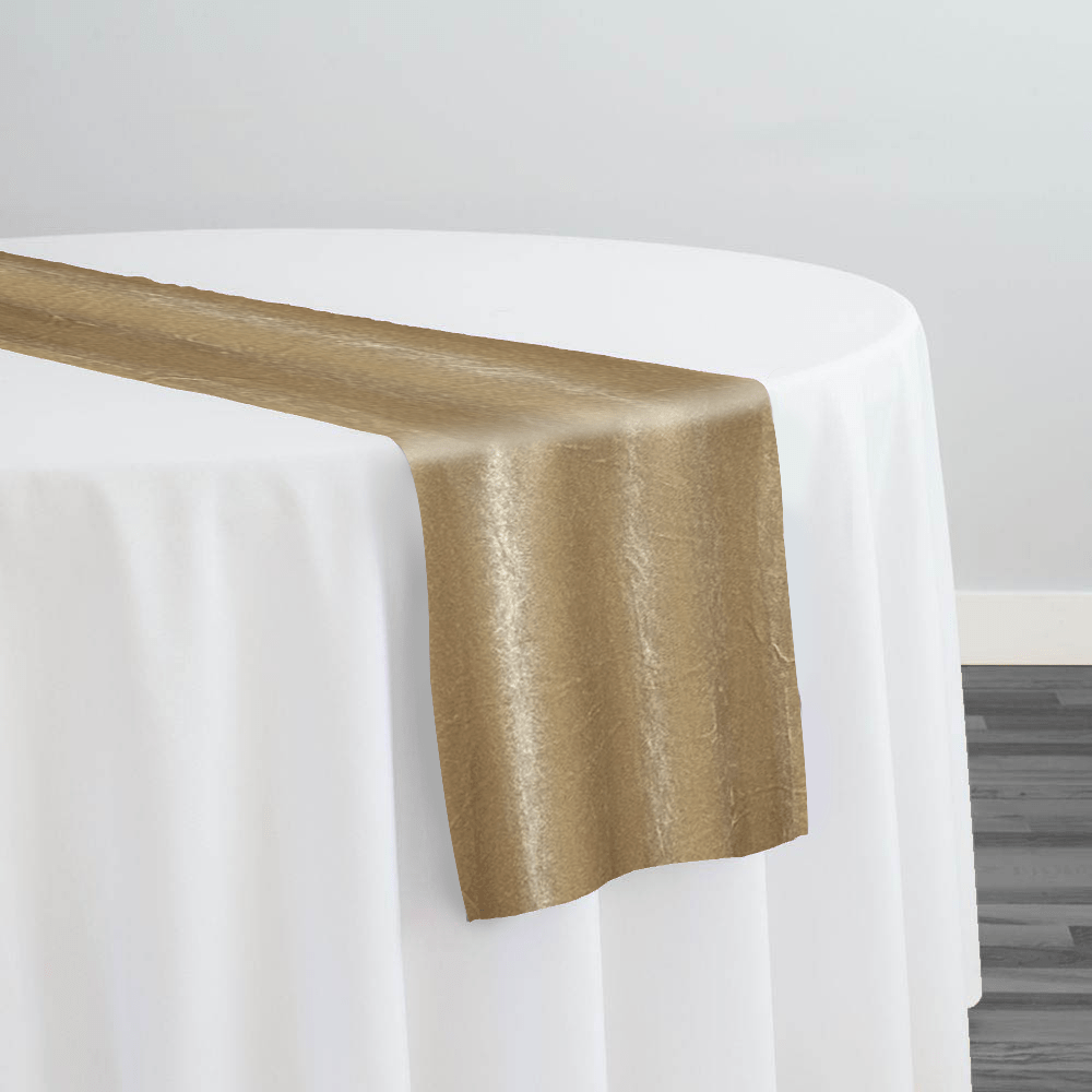 Luxury Plush Velvet Table Runner in Champagne | Rental Luxury Plush Velvet Table Runner in Champagne | Rental