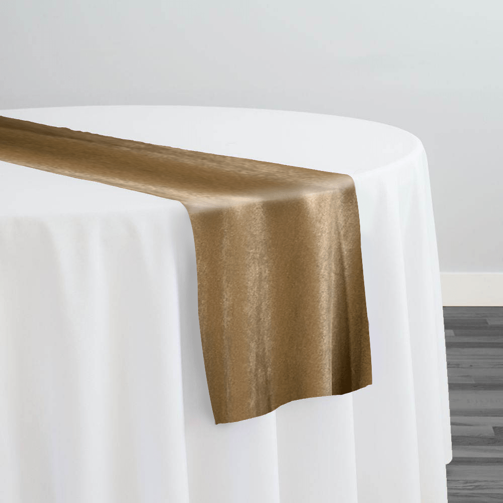 Luxury Plush Velvet Table Runner in Soft Gold | Rental Luxury Plush Velvet Table Runner in Soft Gold | Rental