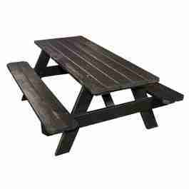 Picnic Table Black 6′ Wooden | Rental Picnic Table Black 6′ Wooden | Rental