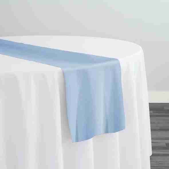 Premium Poly (Poplin) Table Runner in Blue 1123 | Rental