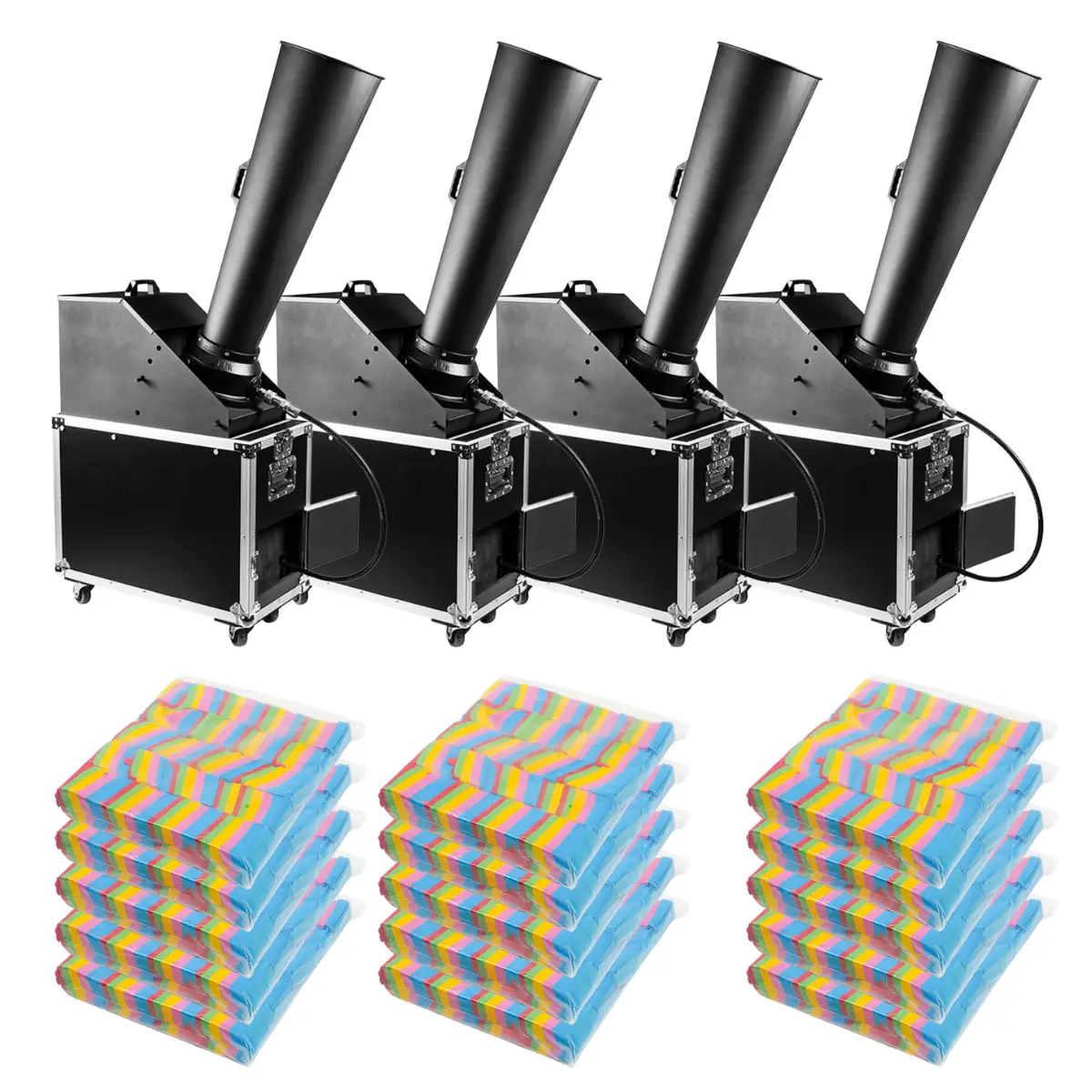 Saint Patrick’s Day DMX Continuous Flow 6” Gerb Confetti Cannon Package (4 Pack) | Rental