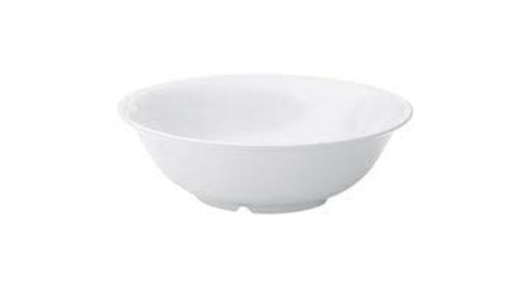 11″ Rimless Round White Melamine Bowl | Rental