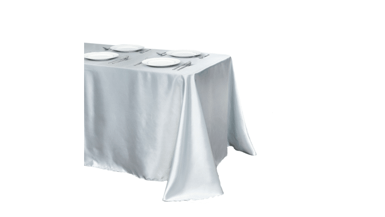 Polyester | Grey/Silver | 60″ x 120″ Rectangle Tablecloth | Rental