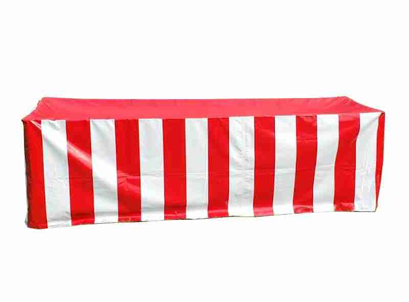 Vinyl 8′ Banquet Table Cover, Red & White | Rental