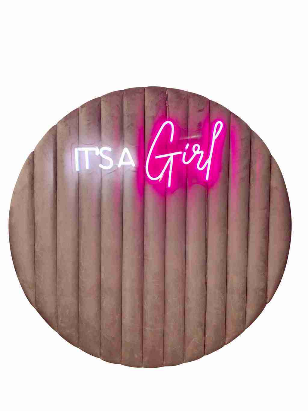 It’s A Girl Pink Velvet Circle Backdrop Package | Rental