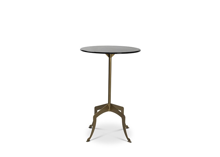 Eleanor Gold Cocktail Table – Black Top | Rental