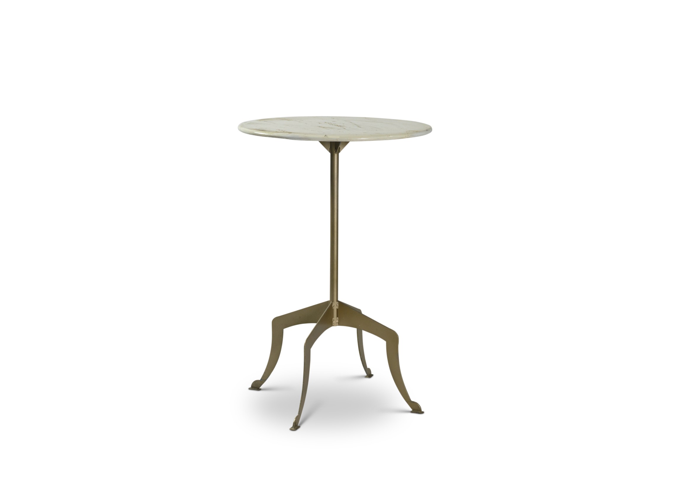 Eleanor Gold Cocktail Table – White Top | Rental