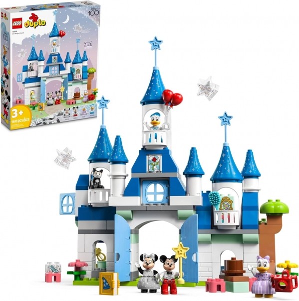 LEGO DUPLO Disney 3in1 Magic Castle Building Set for Family Play with 5 Disney Figures Including Mickey, Minnie, and Their Friends, Magical Disney 100 Adventure Toy for Toddlers… | Rental