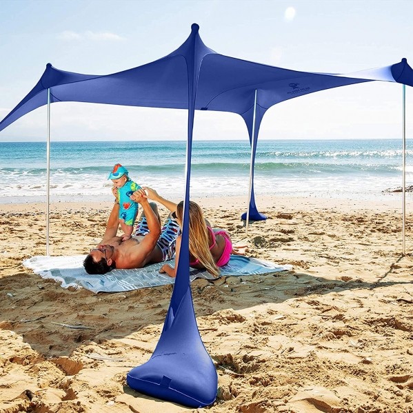 SUN NINJA Pop Up Beach Tent Sun Shelter UPF50+ with Sand Shovel, Ground Pegs and Stability Poles, Outdoor Shade for Camping Trips, Fishing, Backyard Fun or Picnics 10×10 FT 4… | Rental