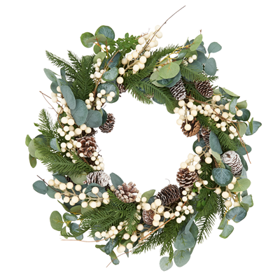 WR352 Pinecone Eucalyptus Wreath | Rental WR352 Pinecone Eucalyptus Wreath | Rental