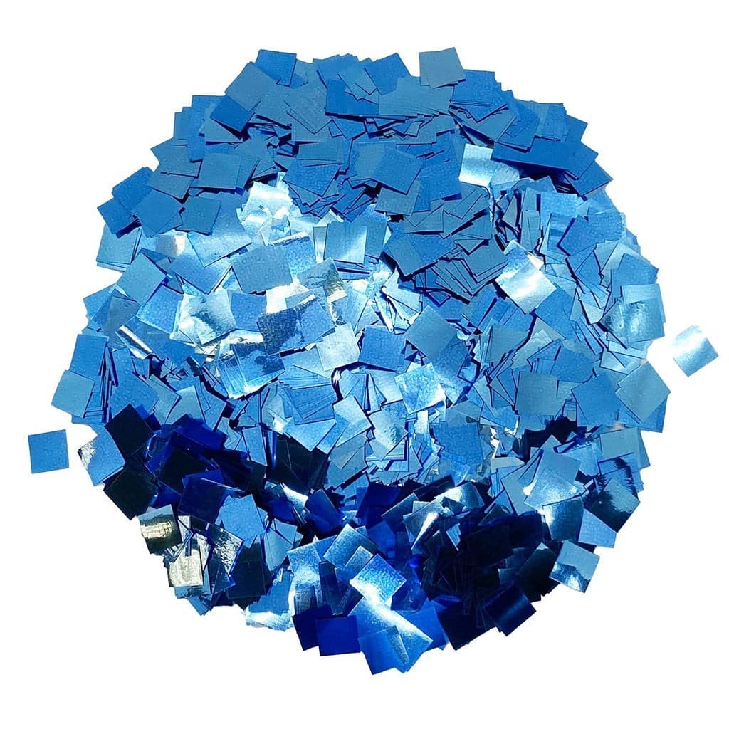 Baby Blue Metallic Foil Miniature Confetti – Pixie Squares (1lb) | Rental
