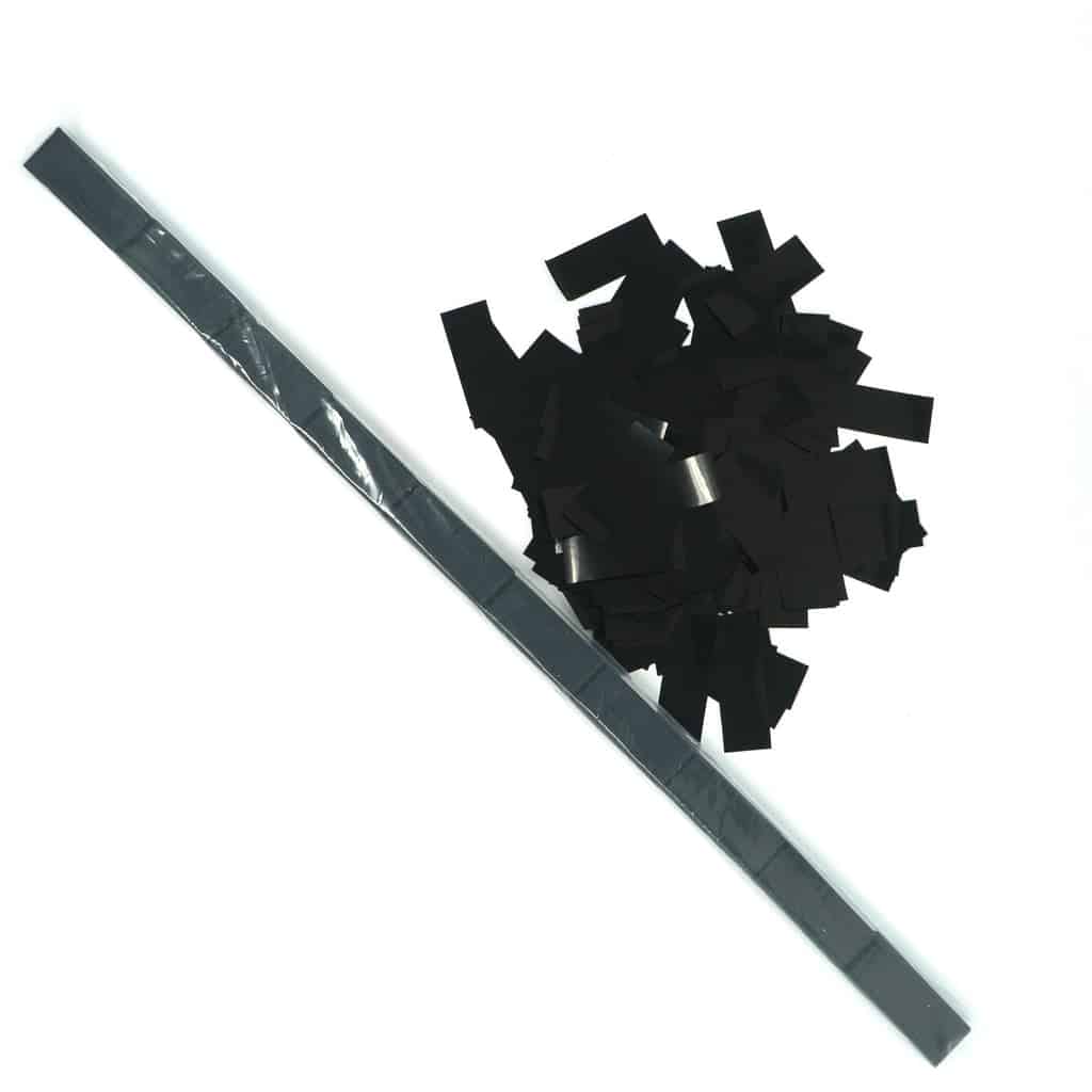 Black Metallic Foil Confetti – Speed Load Cannon Sleeve (1/4lb) | Rental
