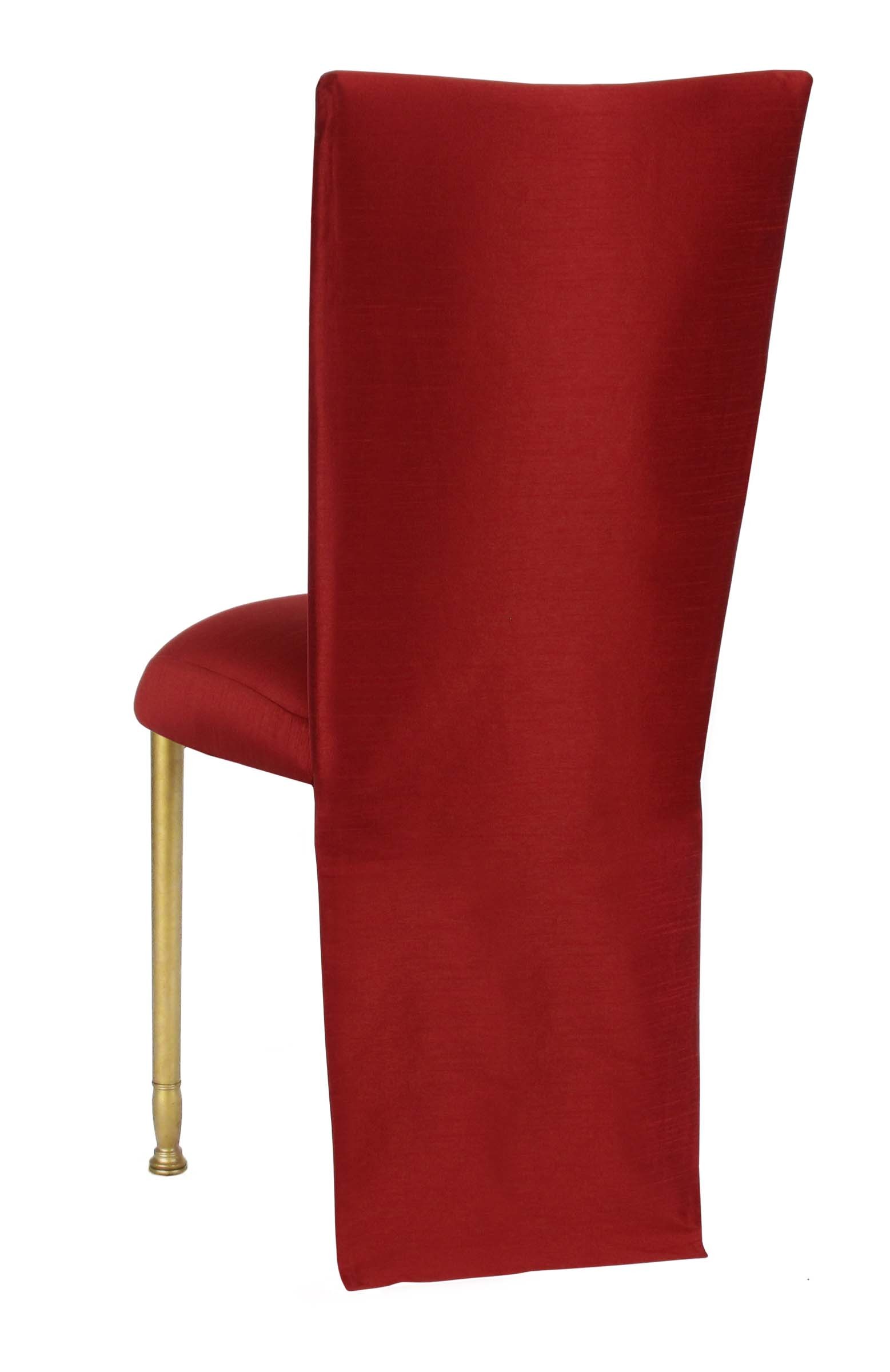 Burnt Red Dupioni Jacket with Boxed Cushion on Gold Legs – Chameleon Chair Collection | Rental Burnt Red Dupioni Jacket with Boxed Cushion on Gold Legs – Chameleon Chair Collection | Rental