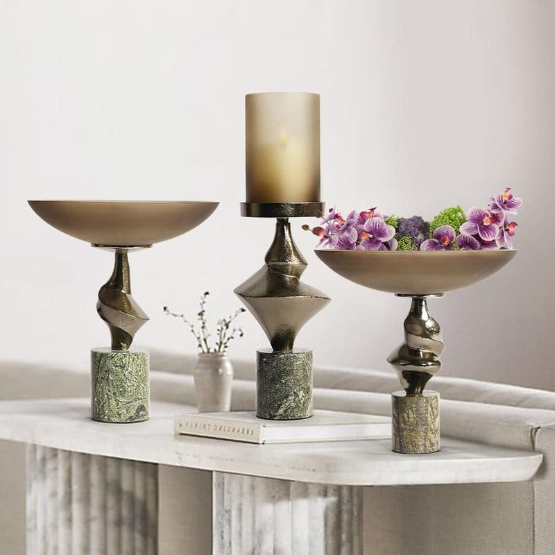 Glass Compote & Candle Holder Trio | Rental
