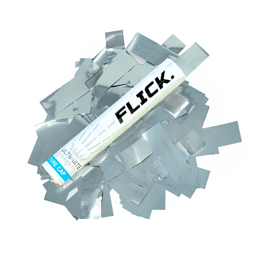 Silver Metallic Confetti Flick Stick – 6″ (Pack of 8) | Rental